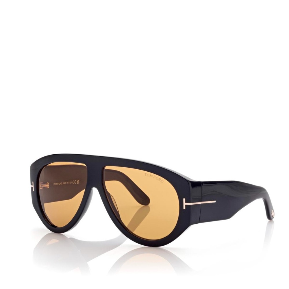 Tom Ford Black Frame Sunglasses with Amber Lenses - Picture 2 of 9